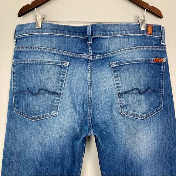 7FAM Relaxed Fit Stretch Jeans Men’s Size 36 Waist Faded Button Fly Designer - Picture 6 of 10